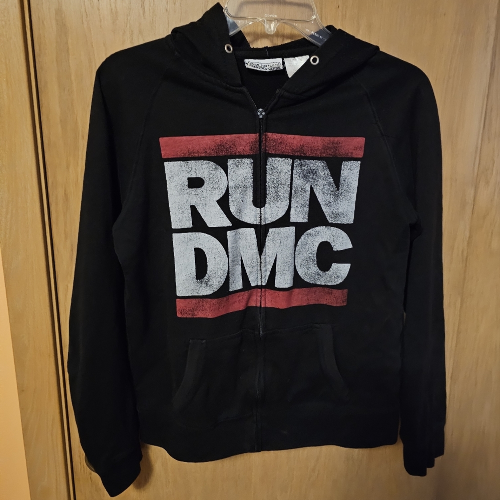 Kids RUN DMC Hoodie Zip Up Black